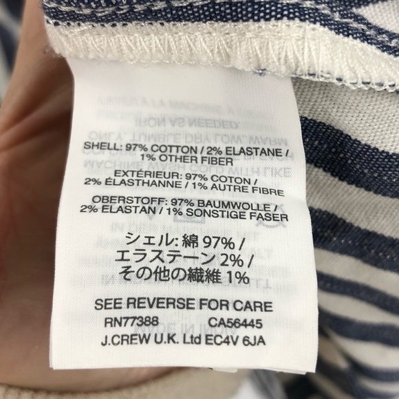 Madewell Size Medium Shimmer Stripe Off Shoulder Top Blue White Shirt Blouse - Picture 7 of 10